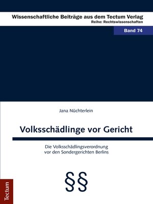 cover image of Volksschädlinge vor Gericht